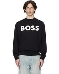 BOSS - Relaxed-Fit Cotton-Terry Logo Sweatshirt - Lyst