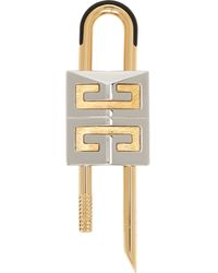 Givenchy - Gold & Silver Small 4g Padlock Keychain - Lyst