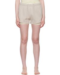 Skims - Taupe Cotton Fleece Shorts - Lyst