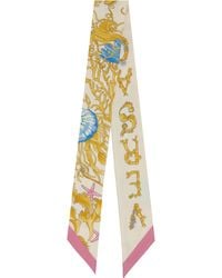 Versace - Off- Underwater Barocco Silk Scarf - Lyst