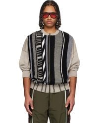 Martine Rose - Multi Stripe Zip Up Crew Sweater - Lyst