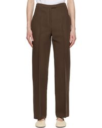 The Row - Brown Wool Elia Trousers - Lyst