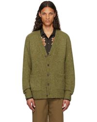 メンズ Dries Van Noten グレー ドロップショルダー ポロシャツ ブルー 
