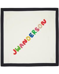 JW Anderson - Off- Silk Logo Scarf - Lyst