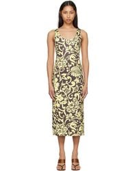 Dries Van Noten - Taupe Fitted Structured Maxi Dress - Lyst