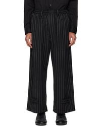 Y-3 - Pinstripe Refined Wool Wide Leg Trousers - Lyst