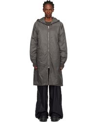 Rick Owens - Coupe-Vent Taupe À Glissière Prolongée - Lyst