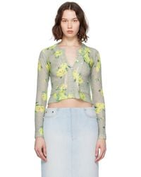 Acne Studios - グレー レイヤード モヘア カーディガン - Lyst