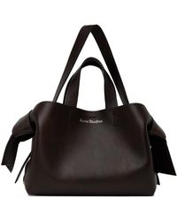 Acne Studios - Moyen cabas brun à nœuds musubi - Lyst