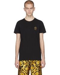 Versace Logo Cotton T-shirt - Black