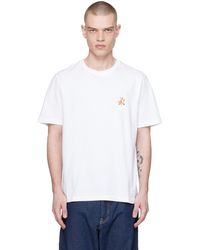 Maison Kitsuné - T-shirt blanc à logo de renard - Lyst