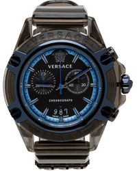 Versace &ネイビー Icon Active 腕時計 - ブラック