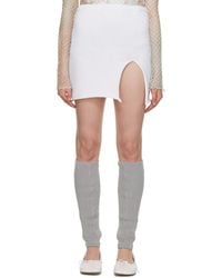 OPEN YY Layered Boxer Short Miniskirt in Natural | Lyst