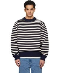 Nanamica - Off- Mock Neck Stripe Sweater - Lyst