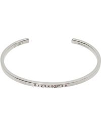 MM6 by Maison Martin Margiela - Ssense限定 シルバー Year Of The Snake Minimal Logo カフブレスレット - Lyst