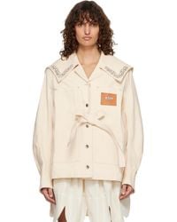 Simone Rocha - Off- Sailor Collar Workwear Bow Denim Jacket - Lyst