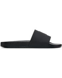 Polo Ralph Lauren - Sandales à enfiler noir et blanc à logo - Lyst