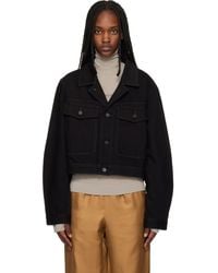 Lemaire - Cropped Blouson Denim Jacket - Lyst