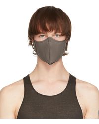 Rick Owens Grey Cotton Face Mask