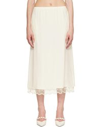 Simone Rocha - Off- Lace Trim Negligee Midi Skirt - Lyst