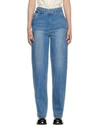 ShuShu/Tong - Ssense Exclusive Blue Double Layer Jeans - Lyst