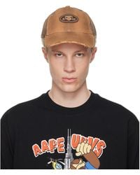 Aape By A Bathing Ape - Tan Moonface Logo Distressed Cap - Lyst
