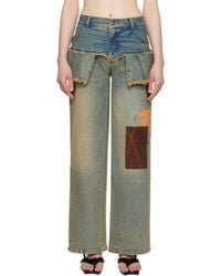 ANDERSSON BELL - Patchwork Pleats Skirt Denim Jeans - Lyst