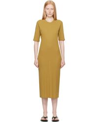 Ami Paris - Khaki Cotton Short Sleeve Maxi Dress - Lyst