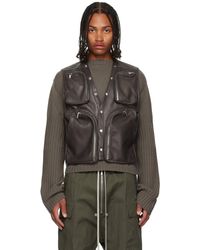 Rick Owens - Concordians Leather Cargo Vest - Lyst