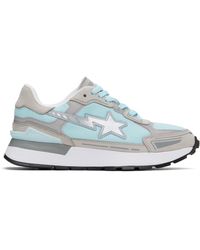 A Bathing Ape - Baskets Road Express #3 Bleu Et Gris À Étoiles Emblématiques - Lyst