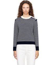 Ami Paris - Off- Sailor Striped Wool Crewneck Sweater - Lyst