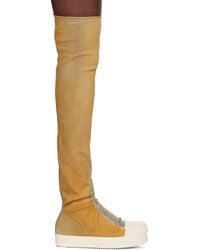 Rick Owens - Bottes hauteur genou de style chaussette bleu et - Lyst