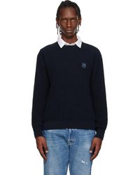 Maison Kitsuné - Fox Head Cotton Ribbed Sweater - Lyst