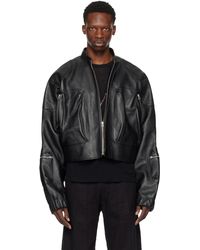 Tondolo - Ecco Leather Bomber Jacket - Lyst