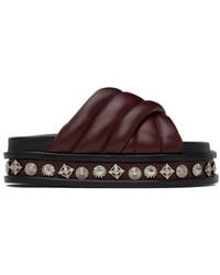 Toga - Burgundy Embellished Leather Sandals - Lyst