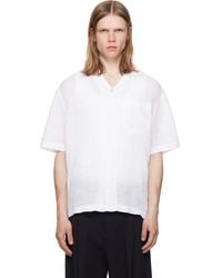 HUGO - Linen Camp Collar Shirt - Lyst