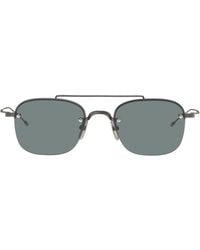 Thom Browne - Titanium Semi Rimless Pilot Sunglasses - Lyst