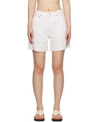 Agolde - White Dame Denim Shorts - Lyst
