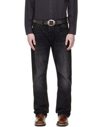 RRL - Jean Ajusté Noir À Effet Usé - Lyst