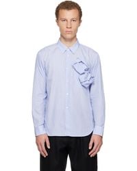 Comme des Garçons - ブルー Rose Front コットン ストライプ シャツ - Lyst