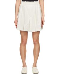 Issey Miyake - Off-white Figure Faux-leather Shorts - Lyst