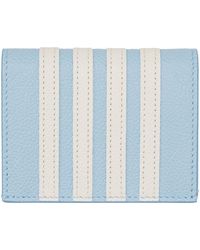 Thom Browne - Thom e porte-cartes bleu en cuir à deux volets et à quatre rayures - Lyst