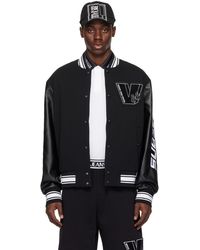 Versace - ロゴパッチ フェイクレザー ボンバージャケット - Lyst