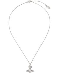 for Men Metallic Vivienne Westwood Chloris Pendant Necklace in Ruthenium White  cz Mens Jewellery 