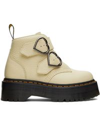 dr martens purple devon heart platform boots
