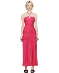 Ganni - Ssense Exclusive Pink Maxi Dress - Lyst