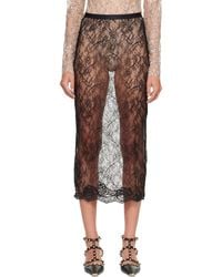 Valentino - Lace Midi Skirt - Lyst