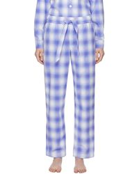 Tekla - Pantalon de pyjama bleu à carreaux - Lyst