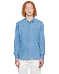 Moncler - Blue Press-stud Shirt - Lyst