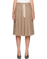Moncler - Viscose & Wool Stretch Microcheck Midi Skirt - Lyst